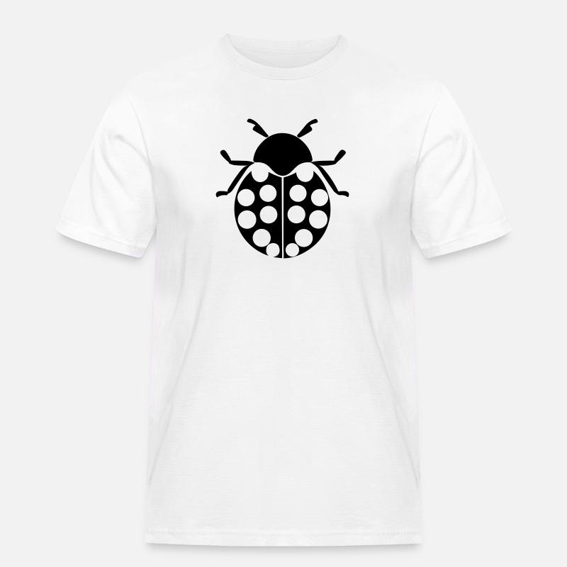 Marienkäfer - Männer Workwear T-Shirt - Weiß