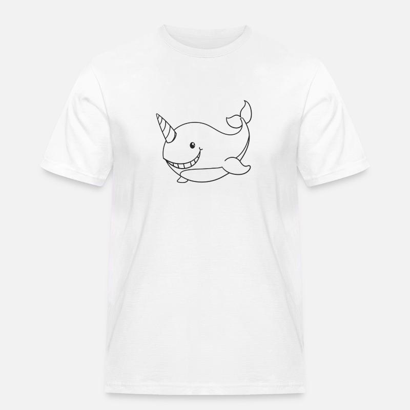 Narwal, Wale, Geschenk, Geschenkidee - Männer Workwear T-Shirt - Weiß