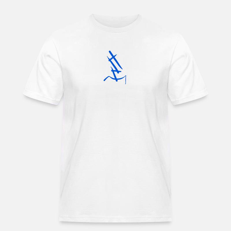 Buchstabe E in Blitzform - Männer Workwear T-Shirt - Weiß