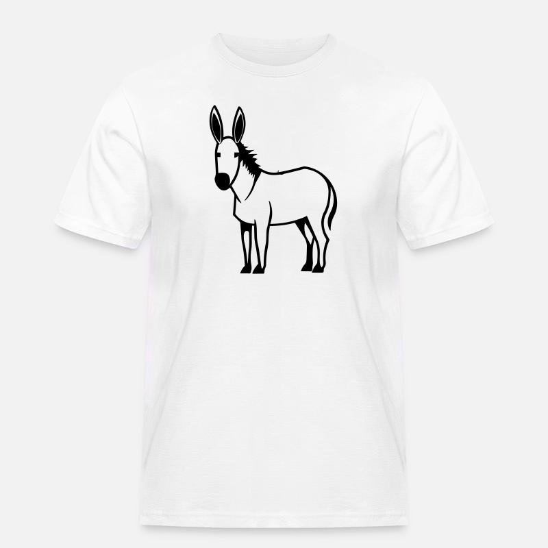 Esel - Männer Workwear T-Shirt - Weiß