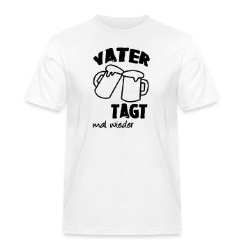 Geschenk Vatertag Familie Bier Spruch lustig Vater - Männer Workwear T-Shirt - Weiß - Vorne - AI Model Male 185 dark (185cm)