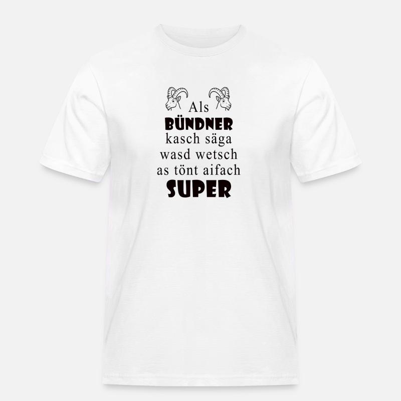 Graubünden dialect Super expression - Men's Workwear T-Shirt - white