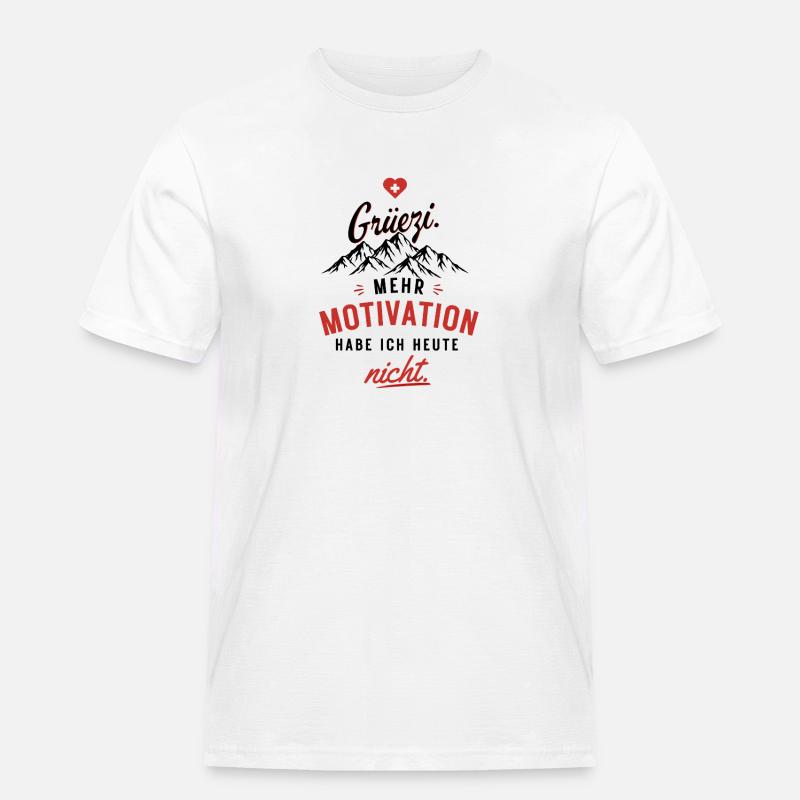 Motivation nicht – Herzrot Script - Männer Workwear T-Shirt - Weiß