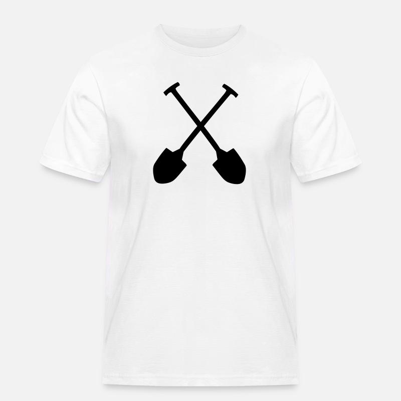 Schaufel - Männer Workwear T-Shirt - Weiß