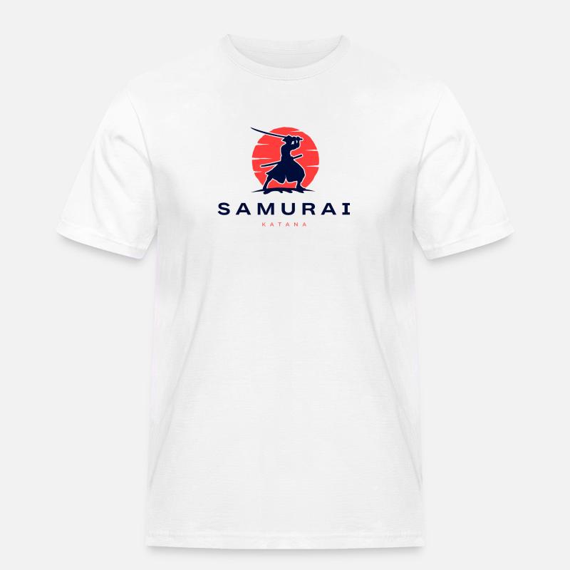Samurai - Männer Workwear T-Shirt - Weiß