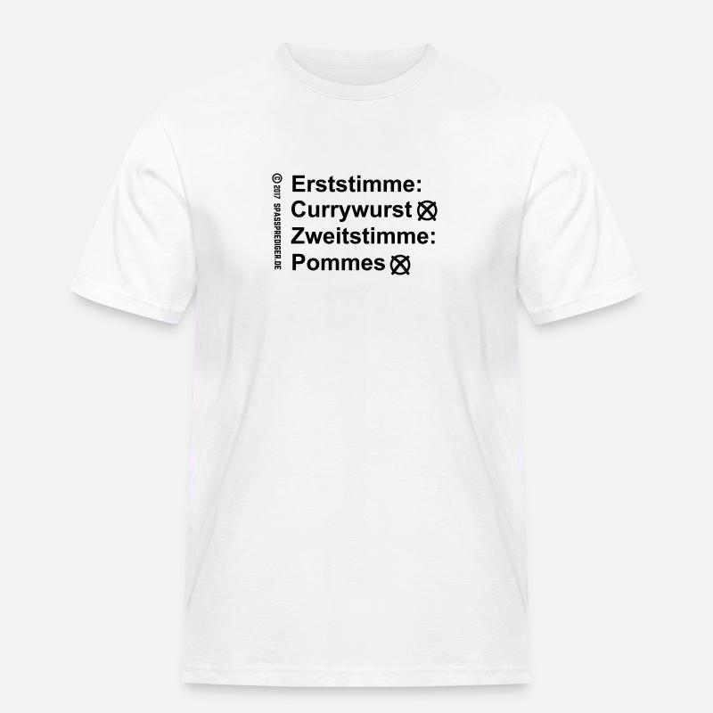 Erststimme Currywurst - Männer Workwear T-Shirt - Weiß
