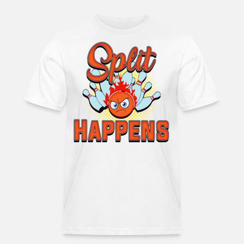 Bowling, Bowling split - Männer Workwear T-Shirt - Weiß