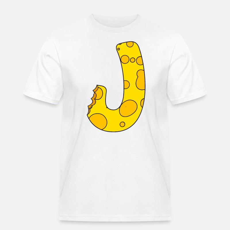 Buchstabe J - Männer Workwear T-Shirt - Weiß