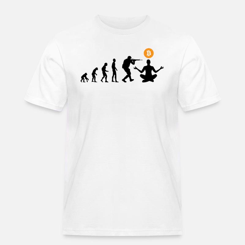 Bitcoin evolution - Männer Workwear T-Shirt - Weiß