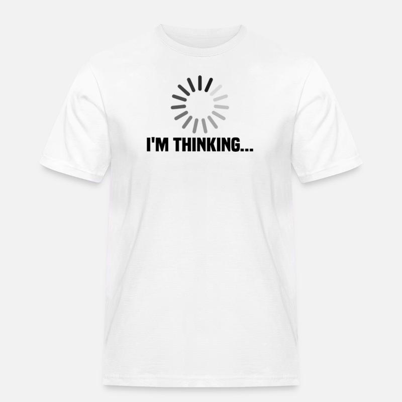 I m thinking - Männer Workwear T-Shirt - Weiß