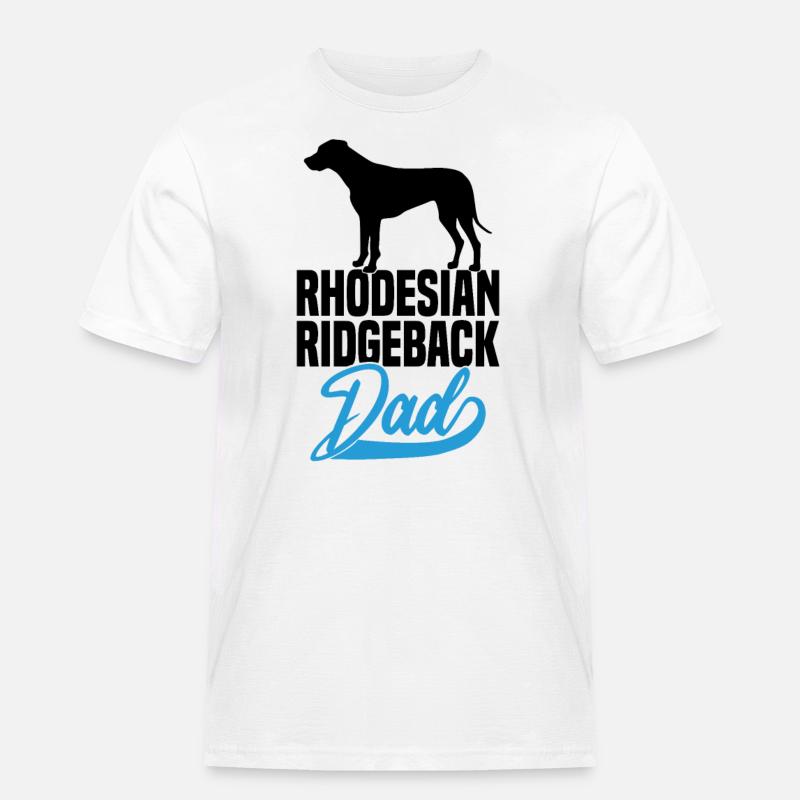 Rhodesian Ridgeback Dad - Männer Workwear T-Shirt - Weiß