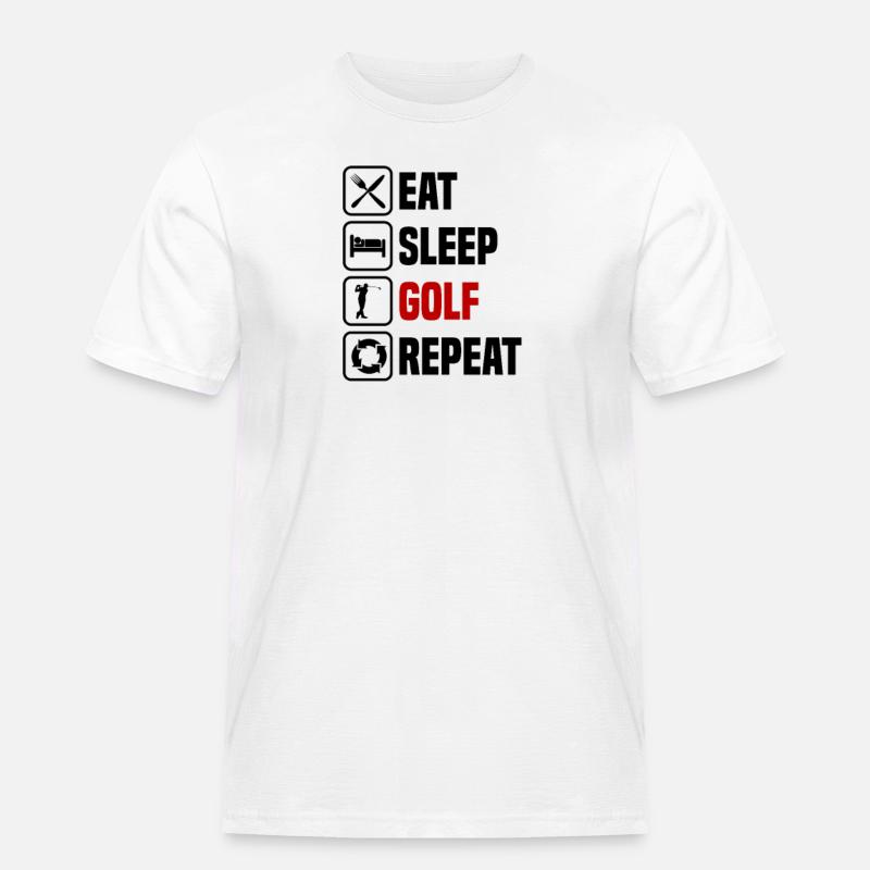 Eating, sleeping, golfing, repeating - Men's Workwear T-Shirt - white