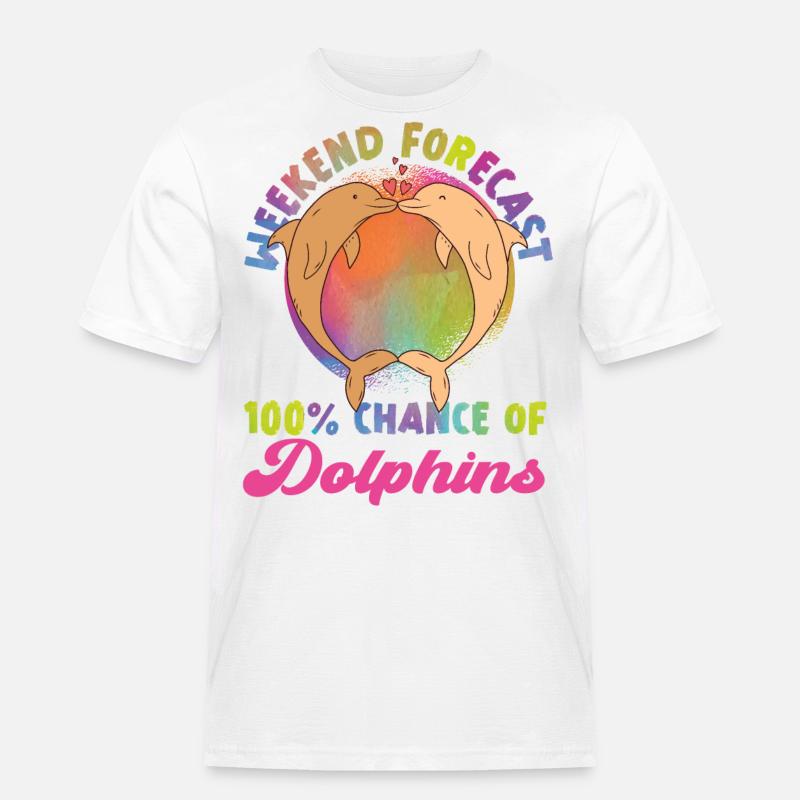 Dolphin Weekend Forecast: 100% - Männer Workwear T-Shirt - Weiß