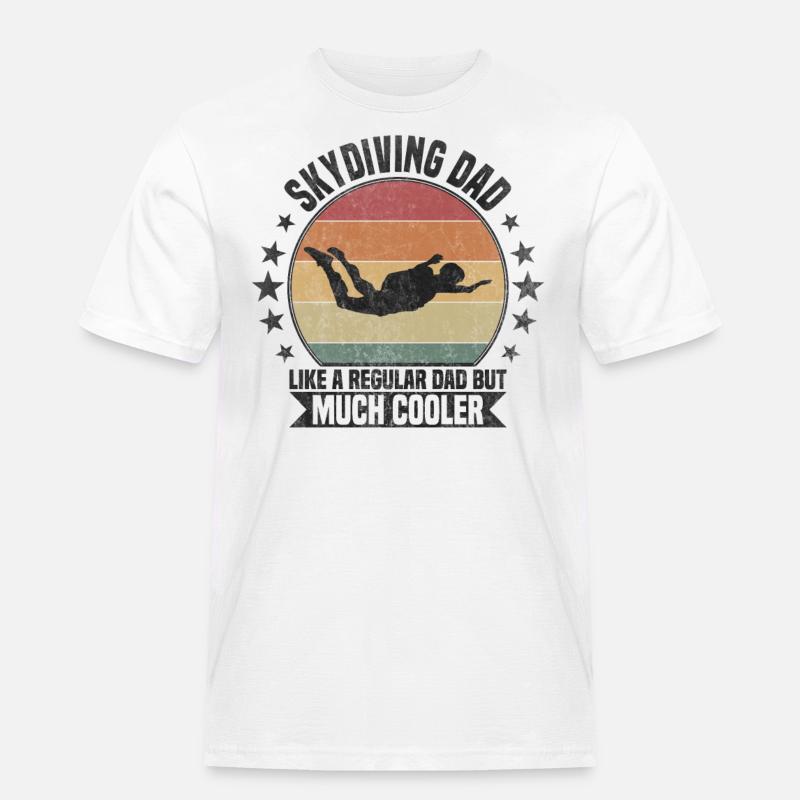 Skydiving dad Sky Diving - Männer Workwear T-Shirt - Weiß