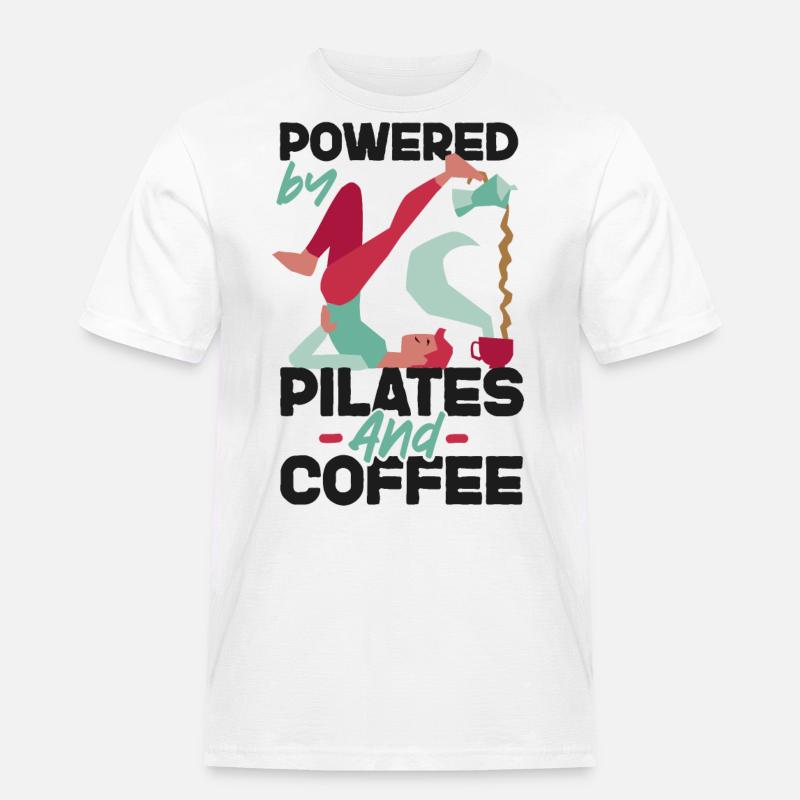 Pilates Instructor Teacher Coffee - Männer Workwear T-Shirt - Weiß