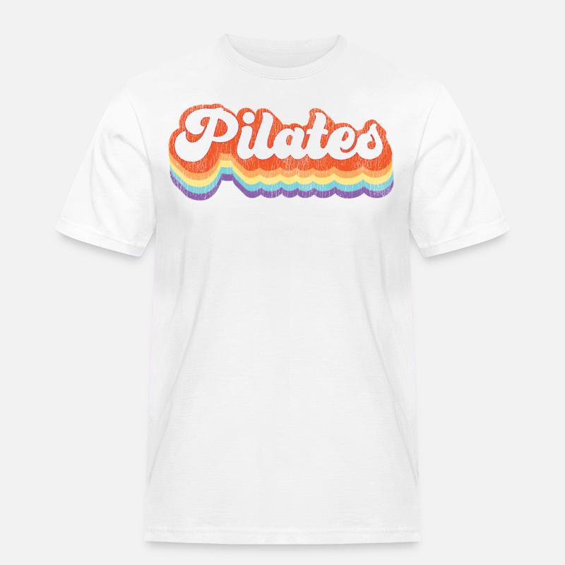 Pilates Instructor Teacher Retro - Männer Workwear T-Shirt - Weiß