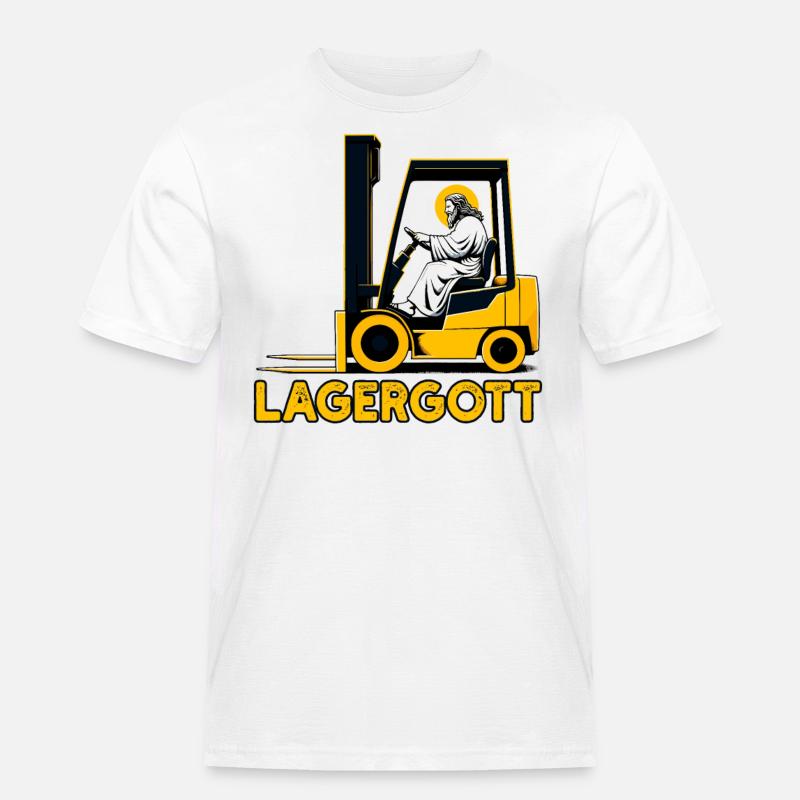 Staplerfahrer Gabelstaplerfahrer Stapler Lagergott - Männer Workwear T-Shirt - Weiß