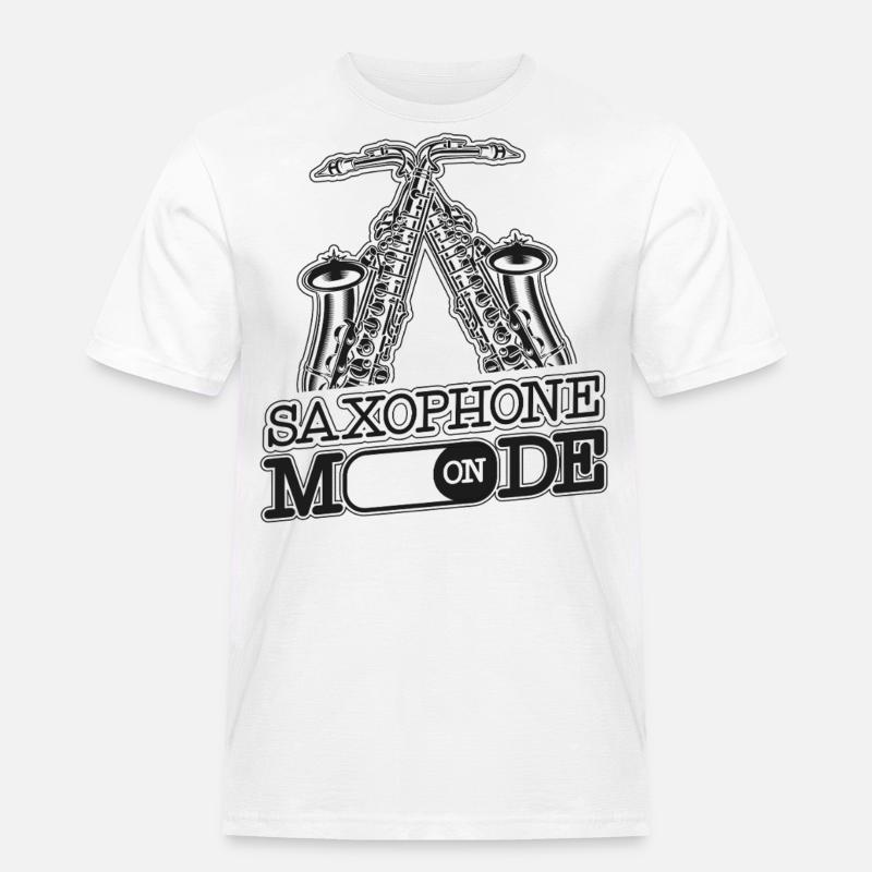 Saxophone Saxophone Mode On - Männer Workwear T-Shirt - Weiß
