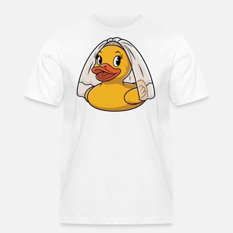 Gummiente Braut - Männer Workwear T-Shirt - Weiß