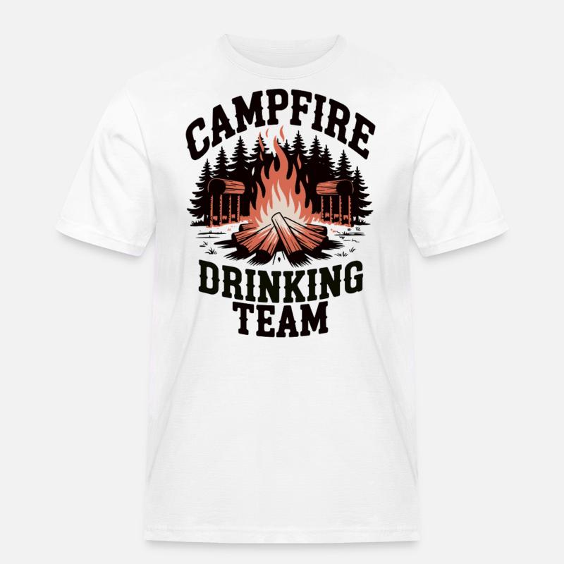 Campfire Drinking Team - Männer Workwear T-Shirt - Weiß