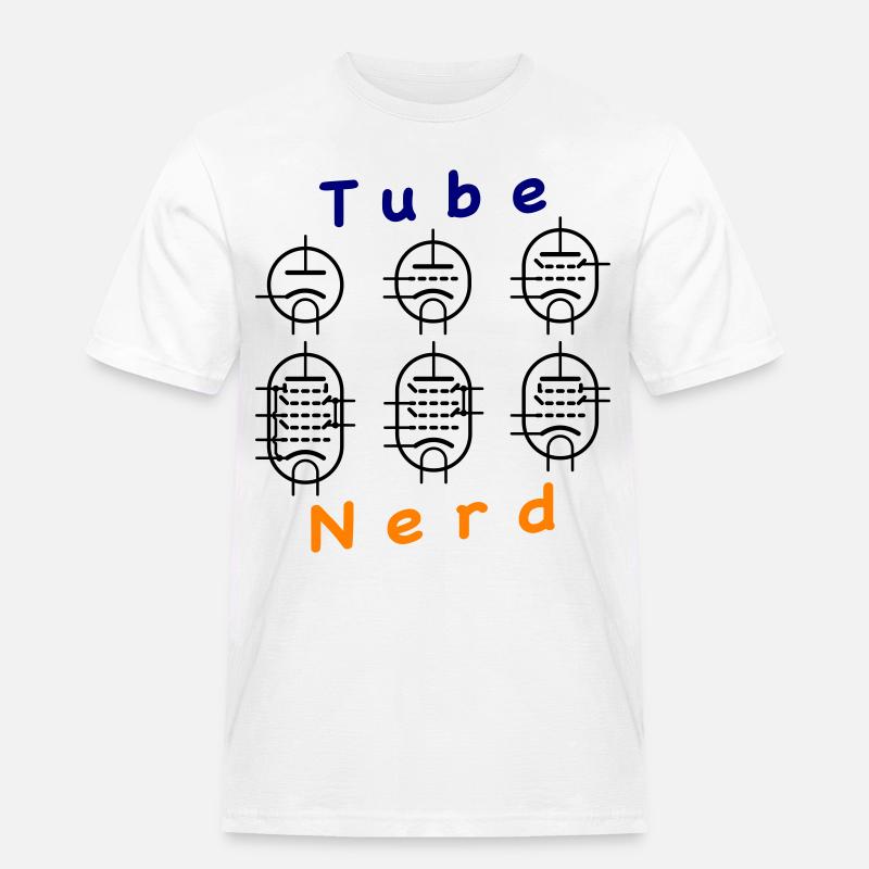 Vacuum Tube Nerd - Männer Workwear T-Shirt - Weiß