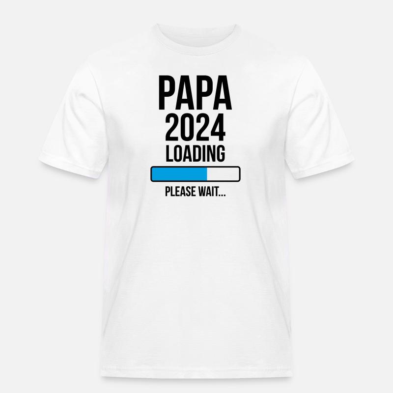 Papa 2024 Loading Bitte warten... - Männer Workwear T-Shirt - Weiß