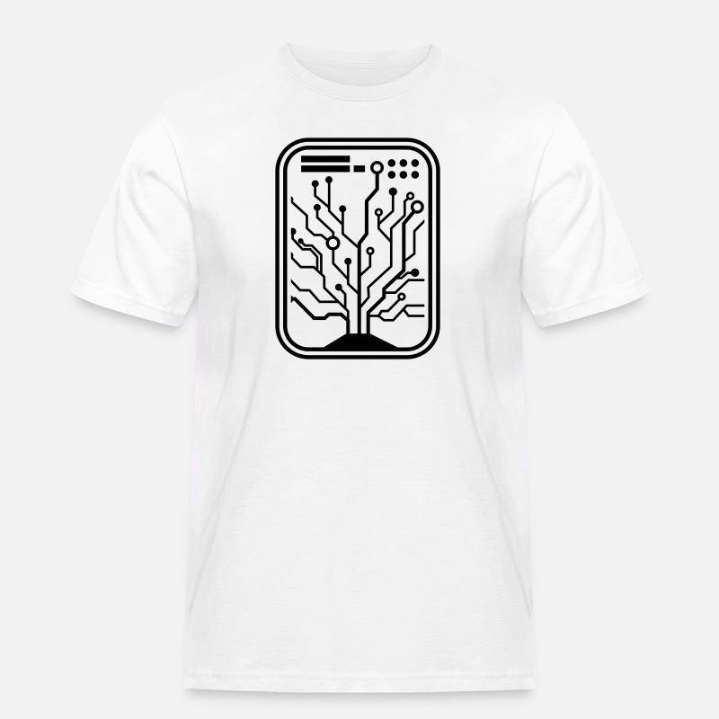 micro chip - Männer Workwear T-Shirt - Weiß
