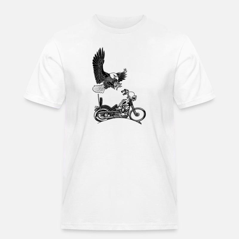 0906 Eagle Chopper Knöchelkopf - Männer Workwear T-Shirt - Weiß