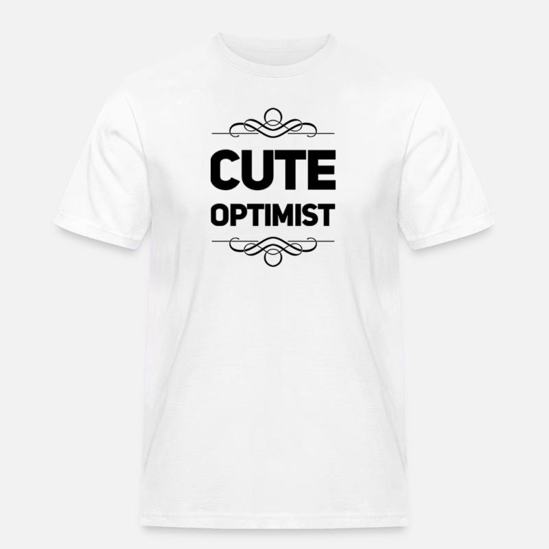 Cute Optimist - Männer Workwear T-Shirt - Weiß
