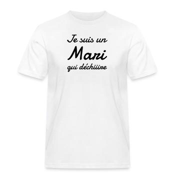 Marriage Wedding Husband Mari Love Mariage Ehemann - Men's Workwear T-Shirt - white - Front - AI Model Male 185 dark (185cm)