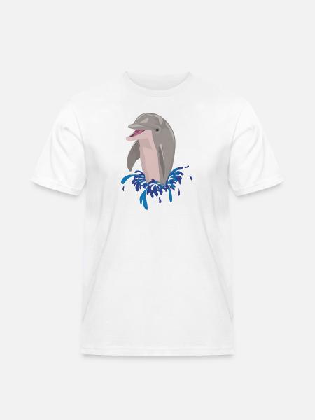 Dolphin sea beach splashes - Men's Workwear T-Shirt - white