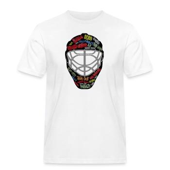 Hockey sur glace, masque de gardien, masque - T-shirt Workwear homme - blanc - Devant - AI Model Male 185 dark (185cm)