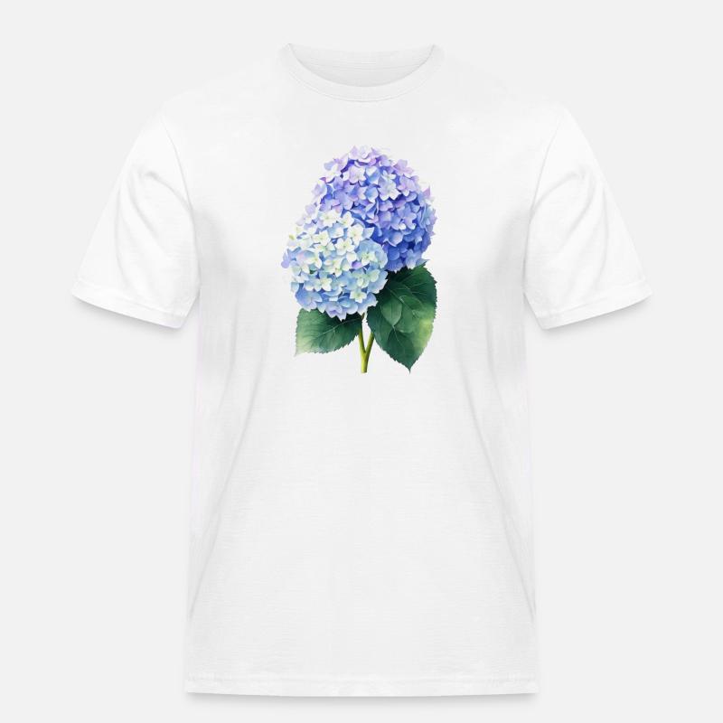 hydrangea - Männer Workwear T-Shirt - Weiß