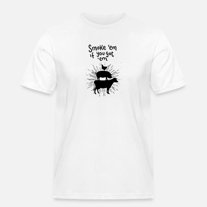 Lecker Fleisch - Männer Workwear T-Shirt - Weiß