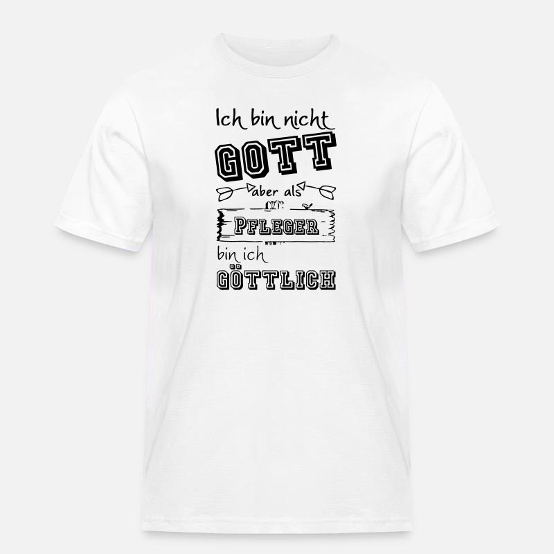 Göttlicher Pfleger Geschenk - Männer Workwear T-Shirt - Weiß