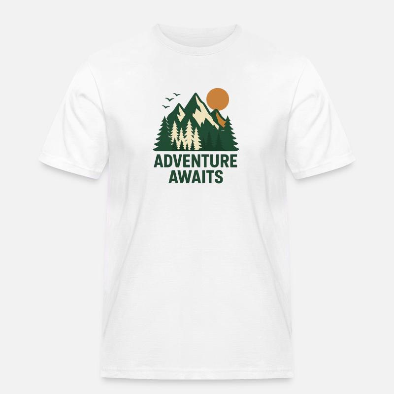 Abenteuerwald Berglandschaft - Männer Workwear T-Shirt - Weiß