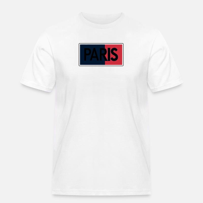 Pariser Flagge Split-Typografie - Männer Workwear T-Shirt - Weiß