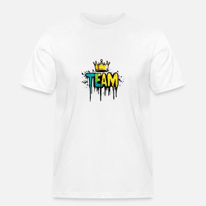 Team Klecks Krone - Männer Workwear T-Shirt - Weiß
