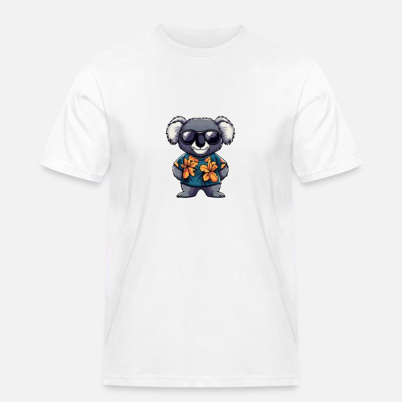 Koala Comic Urlaub - Männer Workwear T-Shirt - Weiß