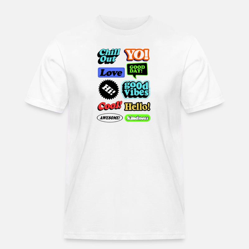 Comic graffiti speech bubbles - Men's Workwear T-Shirt - white