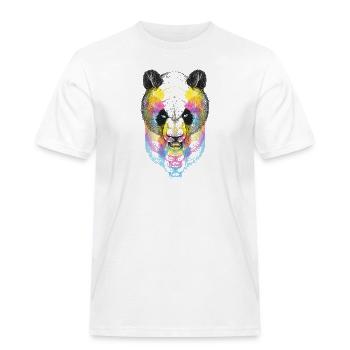 Pandabär CMYK - Männer Workwear T-Shirt - Weiß - Vorne - AI Model Male 185 dark (185cm)