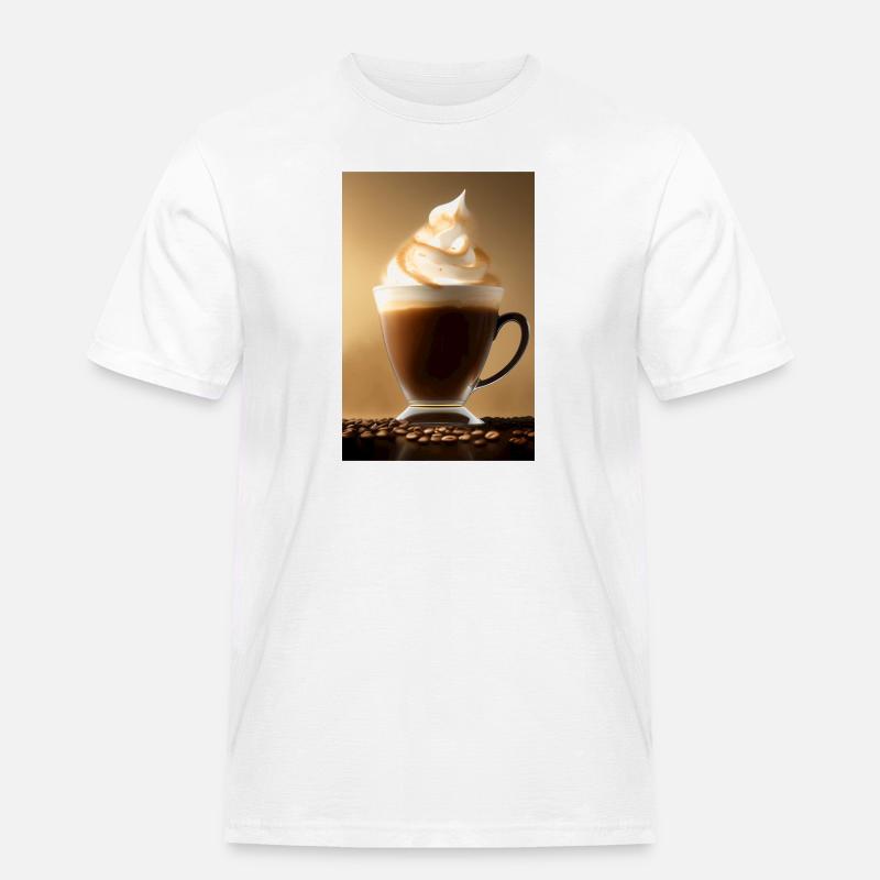Café, granos de café - Camiseta de trabajo para hombre - blanco