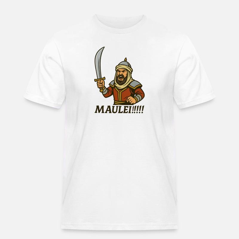 ⚔️ Arabischer Krieger mit Bart – „Maulei!!!“ - Männer Workwear T-Shirt - Weiß