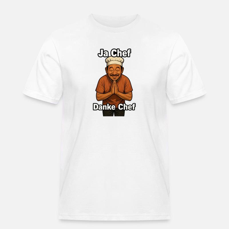 Ja Chef Danke Chef Dankbarer Koch - Männer Workwear T-Shirt - Weiß