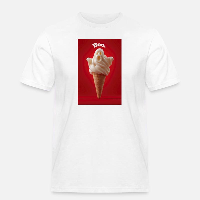 Boo Ghost Eiswaffel - Männer Workwear T-Shirt - Weiß