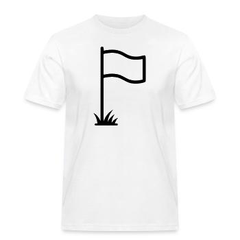 Vecteur de symboles du stade de football avec drapeau de coin - T-shirt Workwear homme - blanc - Devant - AI Model Male 185 dark (185cm)