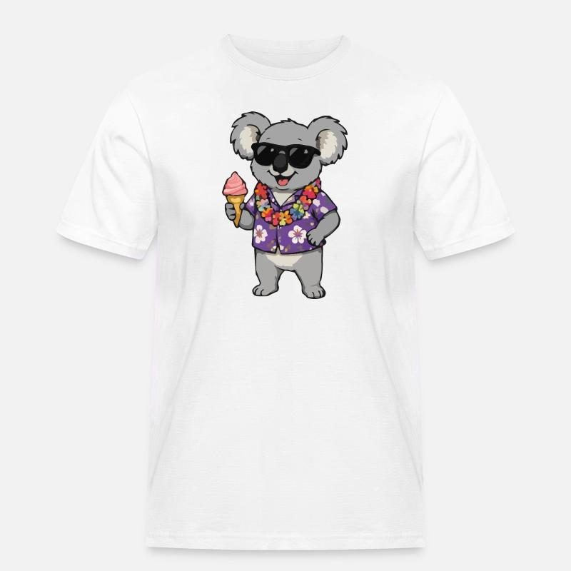Koala Hawaii Eis - Männer Workwear T-Shirt - Weiß