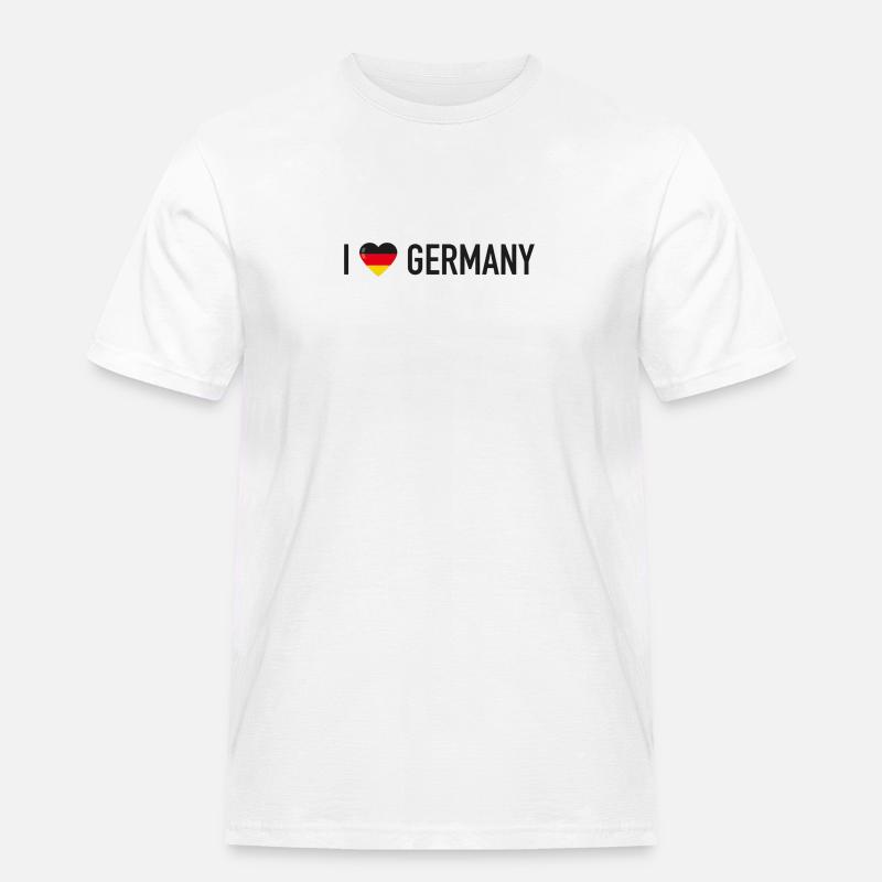 I Love Germany - Männer Workwear T-Shirt - Weiß
