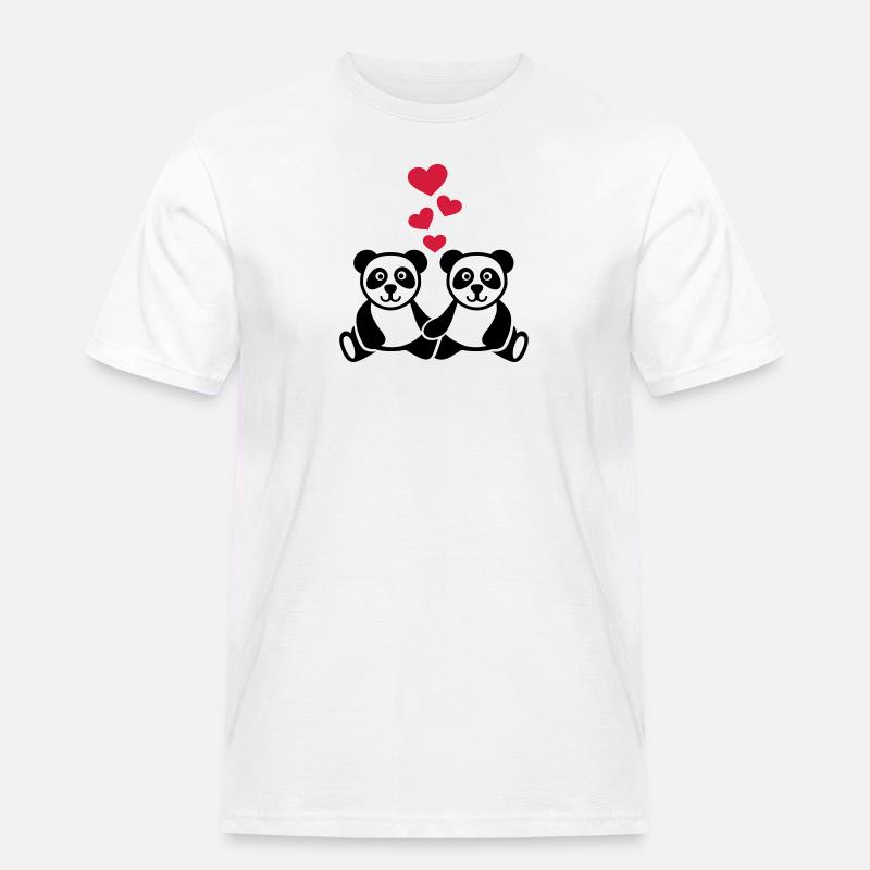 Panda - Männer Workwear T-Shirt - Weiß
