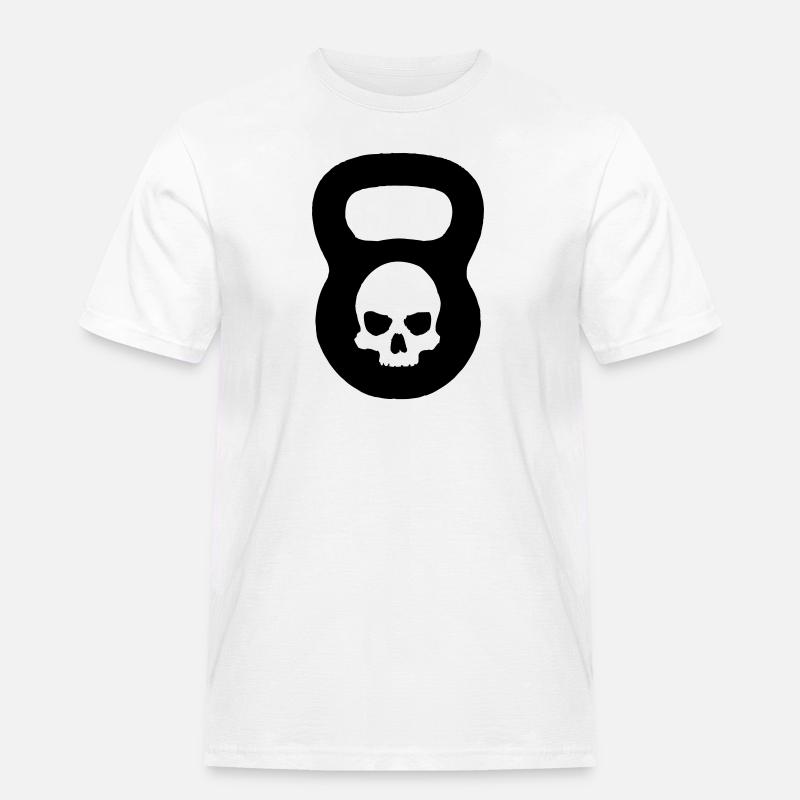 Kettlebell Ghost Black - Männer Workwear T-Shirt - Weiß